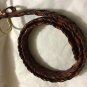 NEW Talbots Braided Brown Leather Belt w/ Solid Brass Buckle - XL