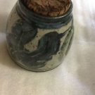 EXCELLENT CONDITION Art Pottery Wide Mouth Jar with Cork Stopper - 5-3/4" T