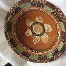 Large Redware Hand-Decorated Pottery Bowl - 11.5"