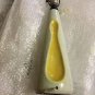 VINTAGE Glazed Ceramic 2-Color Atomic Era Table Lamp - 14.5" T