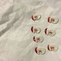 SET of 7 Vintage Miniature Hand Blown Glass Santa Heads - 1.5" x 1"
