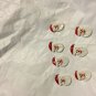 SET of 7 Vintage Miniature Hand Blown Glass Santa Heads - 1.5" x 1"