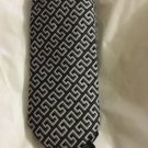 NEW Versace Men's 100% Silk Black and Gray Greek Key Design Tie