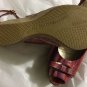 NEW Stuart Weitzman Pink/Purple Snakeskin Print Wedge Sandal - 7M