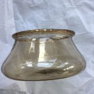 EXCELLENT CONDITION Hand Blown Italian Art Glass Bowl w/ Rolled Rim + Gold Speck