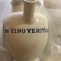 EXCELLENT CONDITION Italian Pottery Wine Jug Marked "In Vino Veritas"