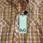 NEW Dolce & Gabbana Men's Fitted Plaid Short-Sleeve Casual Shirt - 15/38