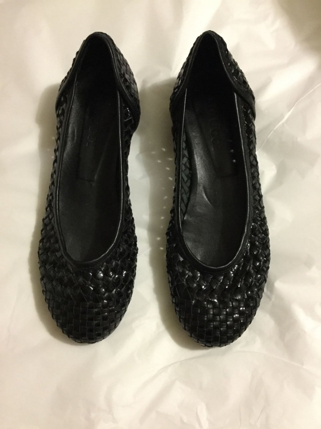 EXCELLENT CONDITION Sesto Meucci Black Woven Leather Slipons - 6.5 M