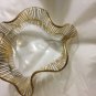EXCELLENT CONDITION Laurel Fyfe Slump Glass Art Bowl w/ Gold