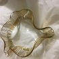 EXCELLENT CONDITION Laurel Fyfe Slump Glass Art Bowl w/ Gold