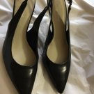 NEW Via Spiga Black Leather Slingbacks - 10.5