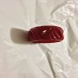 VINTAGE Cherry Red Deeply Carved Bakelite Bangle w/ Repair - TESTED w/ 409