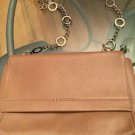 NEW MINOBOSSI by Lamb Women's Taupe Leather Handbag w/ Chain Strap