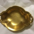 VINTAGE Pickard China Etched Floral Pattern Gold Trinket Dish - 6-3/4" x 5"