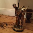 DECORATOR QUALITY Brass/Mixed Metals Art Deco Figural Lamp
