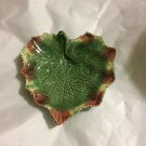 EXCELLENT CONDITION Bordallo Pinheiro Majolica Maple Leaf Trinket Dish - 7.5"