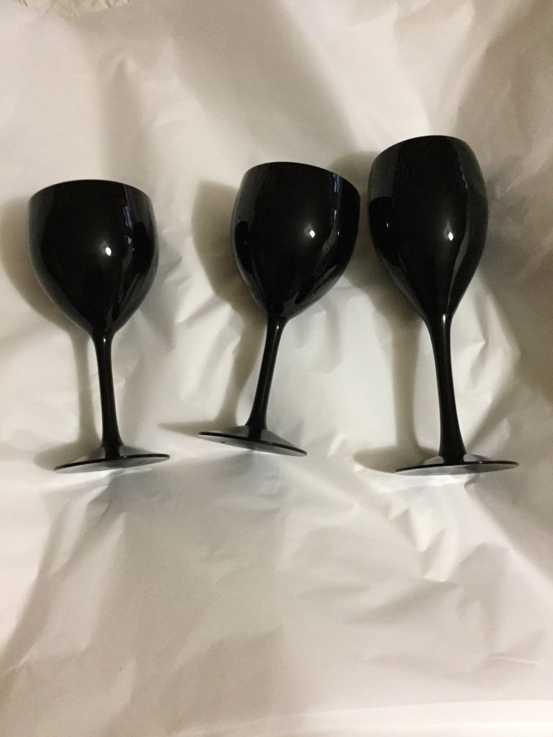 4 VINTAGE Fostoria Silhouette Black Stemware 2 Wine/Cordial & 2