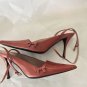 NEW Authentic PRADA Leather Slingbacks w/ Bow and Ankle Strap - 36.5