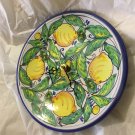 EXCELLENT CONDITION Italian Pottery 9.5" Wall Clock Hand-Painted Lemons w/o Dial