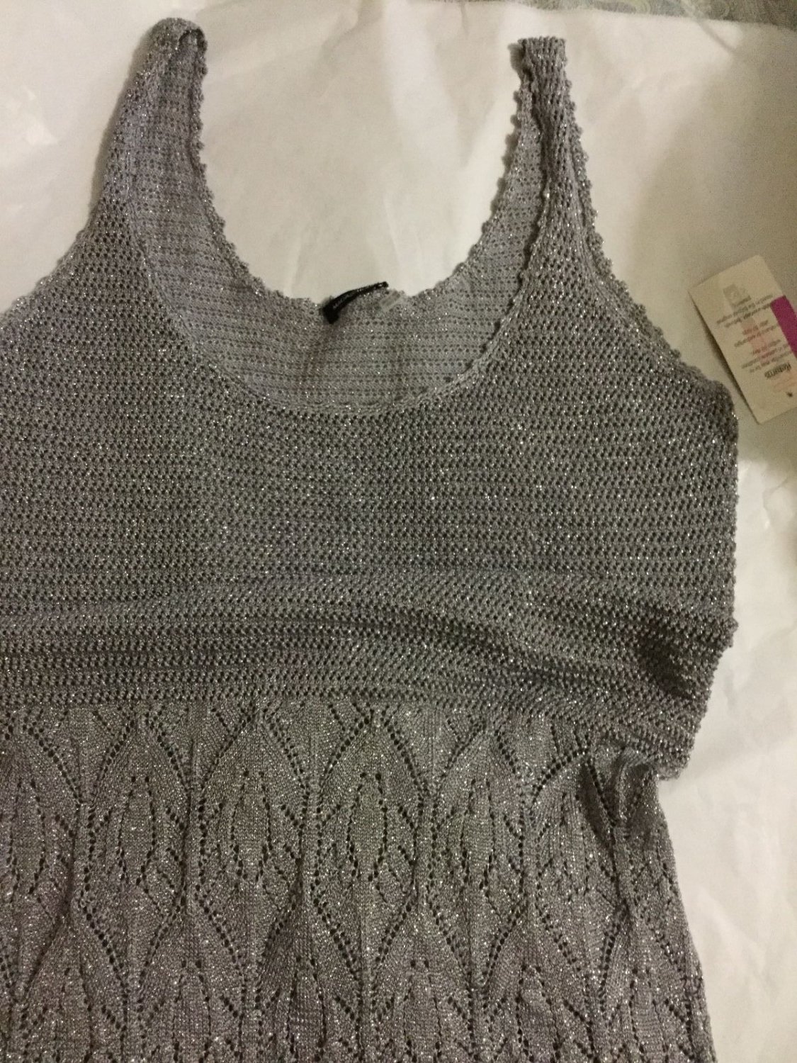 NEW Magaschoni Full Length Metallic Sleeveless Knit Dress - S