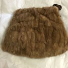 VINTAGE Mink Fur Muff Hand Warmer w/ Zippered Compartment - 12"L x 14.5"Widest