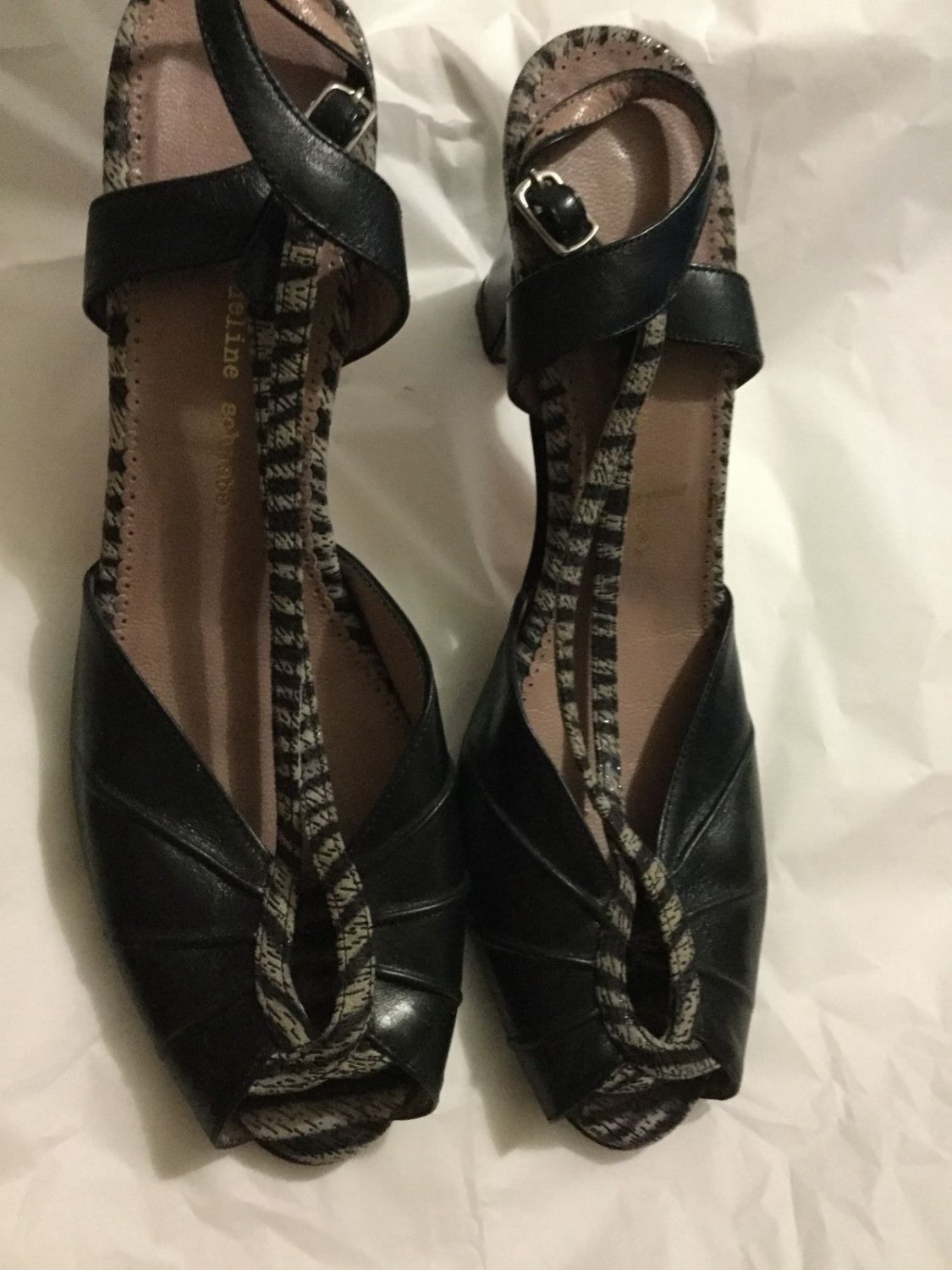 EXCELLENT CONDITION Jacqueline Schnabel Open-Toe Slingbacks - 38.5/8.5