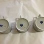 NEW 3 Dansk Blue Mist Denmark Small Coffee Tea Cup W/ Square Handle - 2.5" Tall