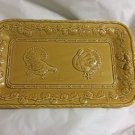 EXCELLENT CONDITION Bordallo Pinheiro Yellow Tray w/ Turkey Motif - 8.25" x 13.5