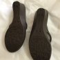 NEW OKA B Coconut Shell Flower Rosette Wedge Sandals - M/L