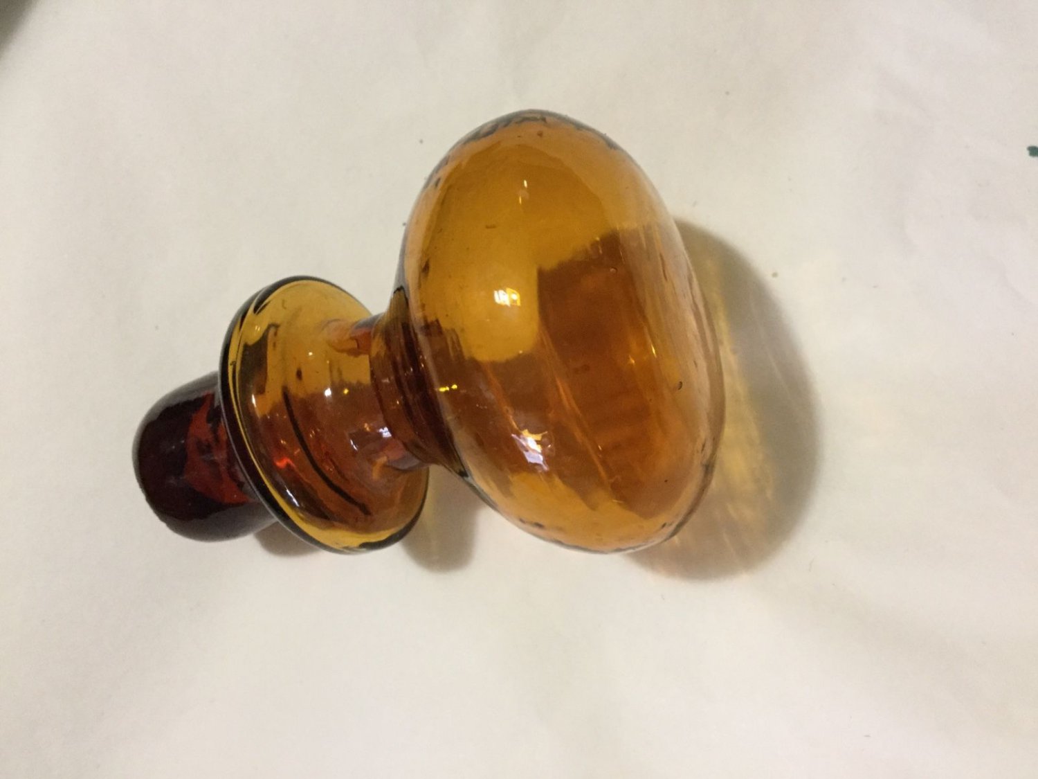 VINTAGE Amber Bottle Stopper for Liquor Decanter 2.75" Diameter