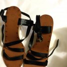 EXCELLENT CONDITION ASH Black Leather Wedge Sandals - EU 40/US 9.5