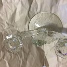EXCELLENT CONDITION Art Deco 2-Arm Glass Candleholder - 7"W x 6"H