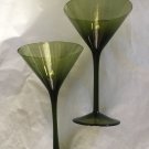 EXCELLENT CONDITION Pair Handblown Modern Martini Glasses.-
