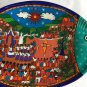 AUTHENTIC Mexican Redware/Terra-cotta Hand-PaInted Hanging Wall Plate - 14.25"