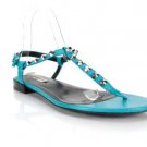 NEW Balenciaga Turquoise Giant Nickel Studded Sandal - 36.5/6.5