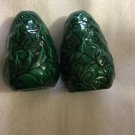 EXCELLENT CONDITION Green Majolica Salt & Pepper Shakers