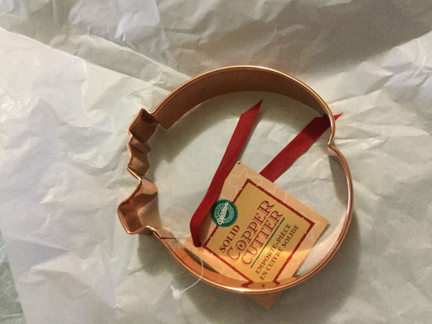 NEW Wilton Solid Copper Pumpkin Cookie Cutter - 5"W