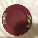 VINTAGE Coors Pottery Rosebud Red Plate -