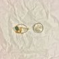 VINTAGE WELLS 14K GF Jade Oval Flower Pin