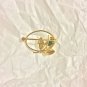VINTAGE WELLS 14K GF Jade Oval Flower Pin