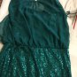 NEW Adrianna Papell Aquamarine Sequin Dress w/ Sheer Top - 12