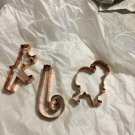 LOT of 9 Large, Professional Grade Christmas Copper Cookie Cutters