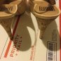 Pour la Victoire Nude Patent Leather Peep-Toe Slingbacks w/ Cork Platform - 10