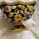 VINTAGE S.A. Leart Co. ELPA ALCOBACA Porcelain Rose Pattern Bowl w/ 24K Trim