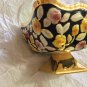 VINTAGE S.A. Leart Co. ELPA ALCOBACA Porcelain Rose Pattern Bowl w/ 24K Trim