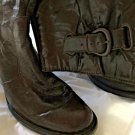 NEW Born Crown Dark Brown Crackled Leather Knee-High Boots - 6.5