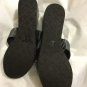 EXCELLENT CONDITION Donald J Pliner Suza Pewter Leather Crisscross Wedge - 9.5