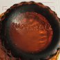 EXCELLENT CONDITION Vintage 1960s Amber  Art Glass Bowl w/ Bamboo Detail