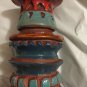 EXCELLENT CONDITION Handthrown Glazed Redware Pottery Candleholder - 6.5" T