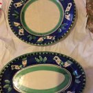 EXCELLENT CONDITION Vietri Art 2 Serving Pieces Dip. A Mano Made in Italy